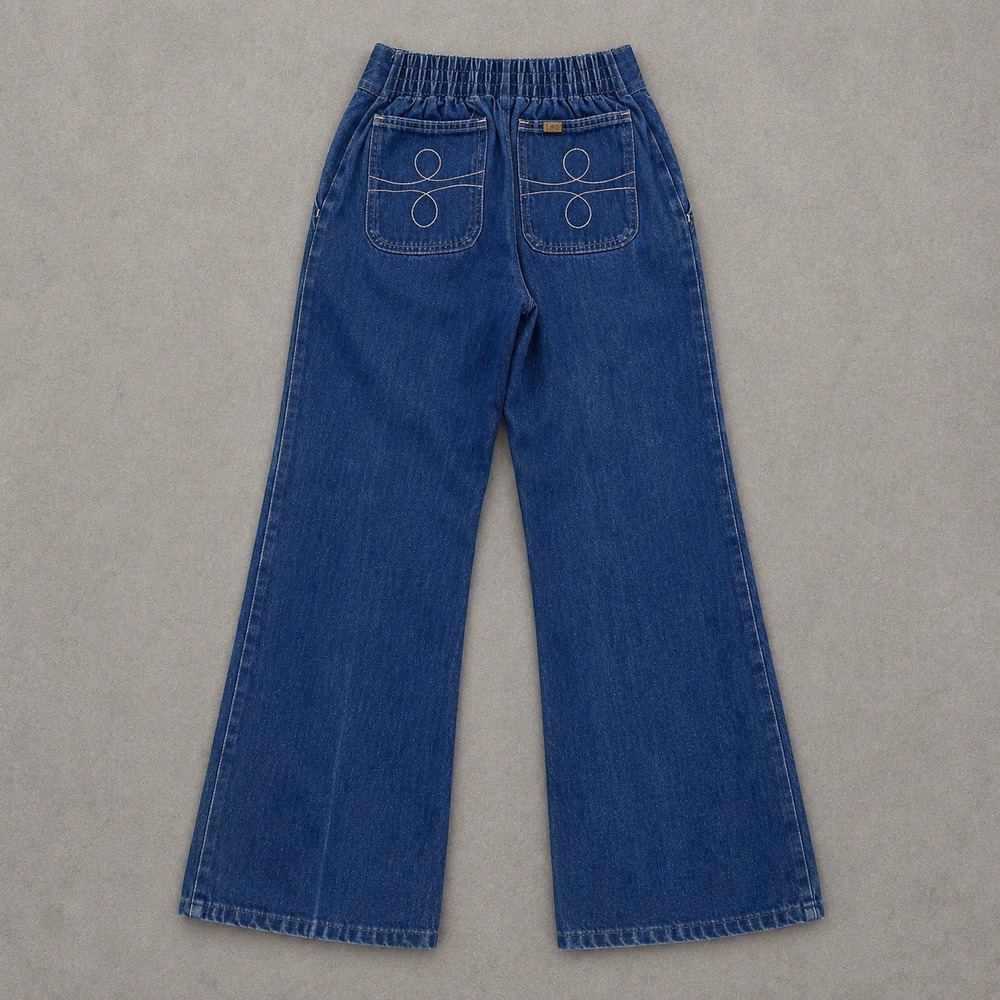 Vintage 70s Lee High Waisted Wide Leg Jeans Dark Wash Talon Made in USA 22-28"